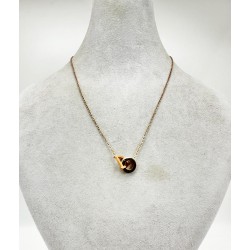 Bronz Harfli Yuvarlak Kolye